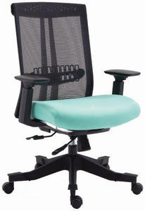 EM5225-BLK NEW Twyst Series Flexible Back with 3D Lumbar Support with Black Fabric Seat and Mesh Back