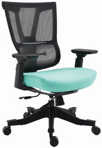 EM5325-BLK NEW MOOV Series with Black Frame and with Back Angle Movement with 4D Arms Lumbar Support with Mesh Back and Black Fabric Molded Seat