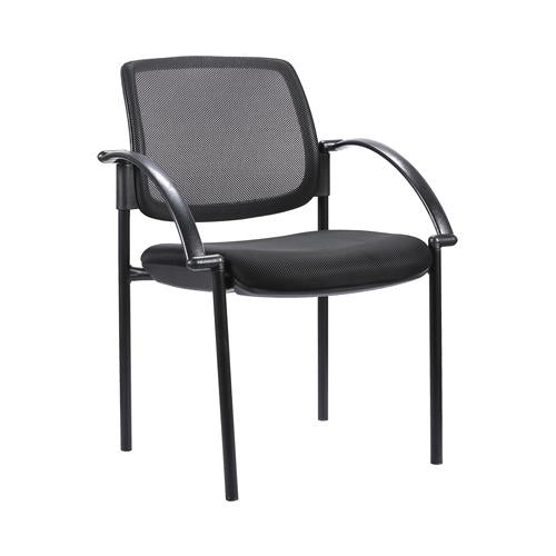 BU503G-TW01 Mesh Back 4-Leg Guest Chair with and Fixed Arms