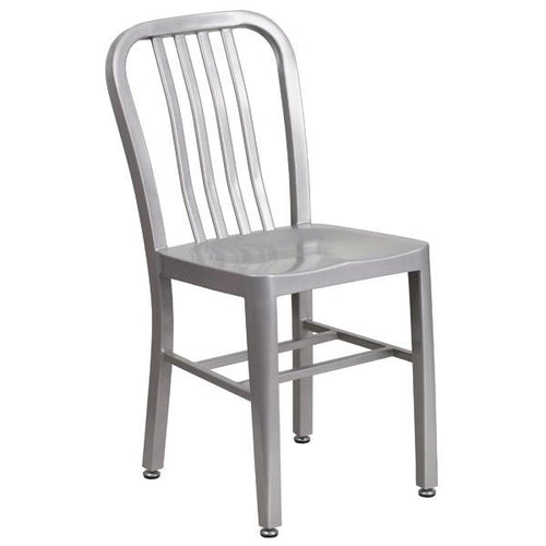 CI-700-BS Cafe/Breakroom Silver Metal Indoor-Outdoor Chair