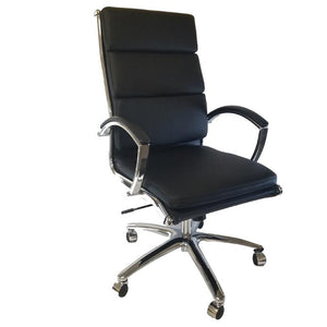 OFD6300 High Back Executive Faux Leather Chair with Chrome Base