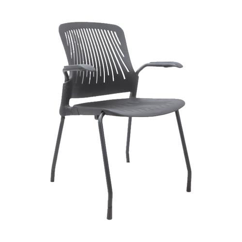 SI1200-BLK Plastic Stack Chair with Arms